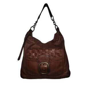 Coach Bleecker Woven Leather Flap Shoulder Bag